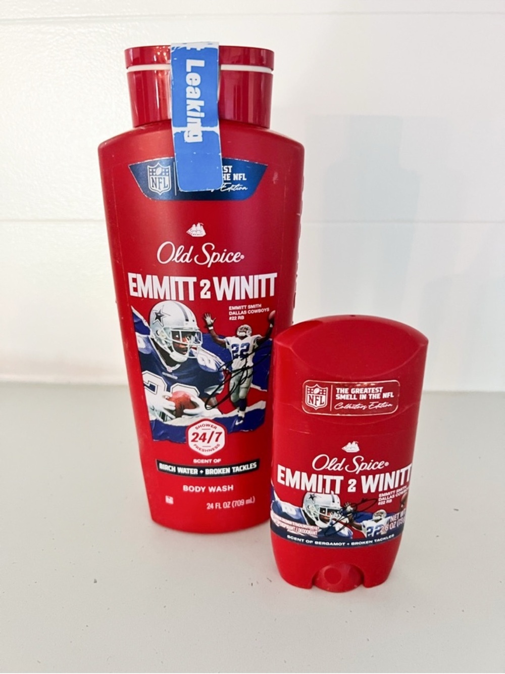 Old Spice Emmitt 2 Win It NFL Collector’s Edition Body Wash & Deodorant Set NEW